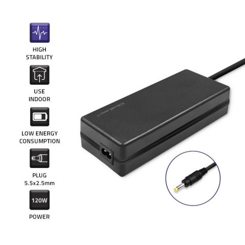 Qoltec Zasilacz do Asus 120W | 19V | 6.32A | 5.5*2.5 | +kabel zasilający Qoltec Zasilacz do Asus 120W | 19V | 6.32A | 5.5*2.5 | +kabel zasilający