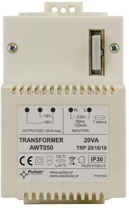 Transformator PULSAR AWT050 20VA/16V/18V Transformator PULSAR AWT050 20VA/16V/18V