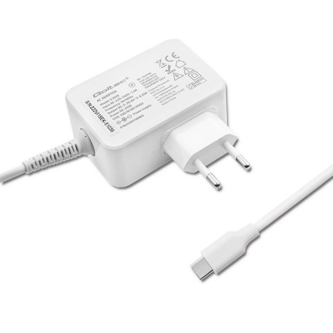 Qoltec Zasilacz sieciowy 65W | 5-20.3V | 2-3.25A | USB typ C | PD | Biały Qoltec Zasilacz sieciowy 65W | 5-20.3V | 2-3.25A | USB typ C | PD | Biały