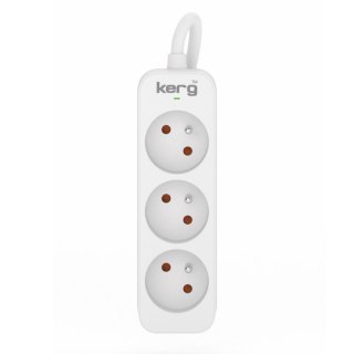 Przedłużacz KERG M02383 3-gniazdowy 1,5m 3×1,0mm2 H05VV-F 10A/250V biały