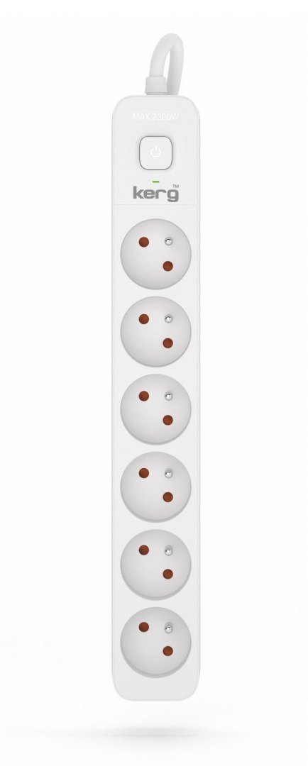 Przedłużacz bębnowy KERG M02406 1,5M 3×1,0MM2 H05VV-F 10A/250V biały Przedłużacz bębnowy KERG M02406 1,5M 3×1,0MM2 H05VV-F 10A/250V biały