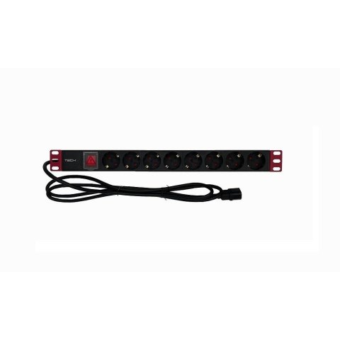 Listwa zasilająca Techly Rack 1U, 8xSchuko 2m Listwa zasilająca Techly Rack 1U, 8xSchuko 2m