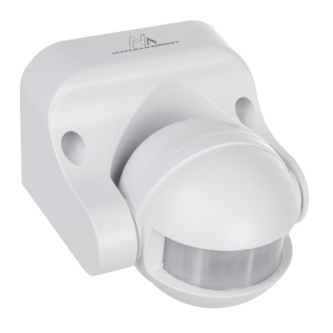 Czujnik ruchu PIR Maclean, na podczerwień, IP44, biały, zasięg 12m, max. obiążenie 800/1200W, MCE358 W Czujnik ruchu PIR Maclean, na podczerwień, IP44, biały, zasięg 12m, max. obiążenie 800/1200W, MCE358 W