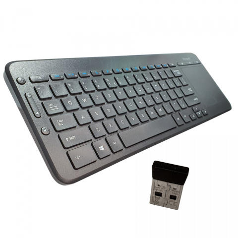 Klawiatura bezprzewodowa Microsoft All-in-One Media Keyboard z touchpadem USB czarna Klawiatura bezprzewodowa Microsoft All-in-One Media Keyboard z touchpadem USB czarna