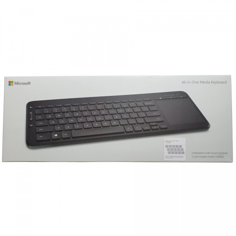 Klawiatura bezprzewodowa Microsoft All-in-One Media Keyboard z touchpadem USB czarna Klawiatura bezprzewodowa Microsoft All-in-One Media Keyboard z touchpadem USB czarna