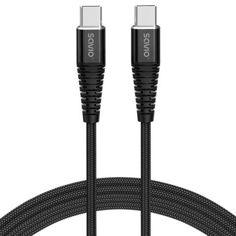 SAVIO KABEL USB TYP C - USB TYP C 5A, 2M CL-160 SAVIO KABEL USB TYP C - USB TYP C 5A, 2M CL-160