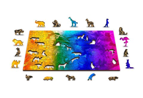 Drewniane Puzzle z figurkami - Ptaki gradient rozm. M, 200 elementów