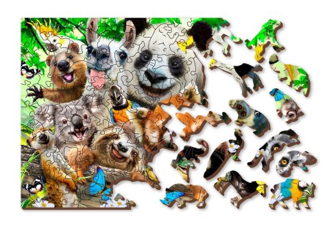 Drewniane Puzzle z figurkami - Wesołe Selfie-Misie rozm. XL, 1010 elementów