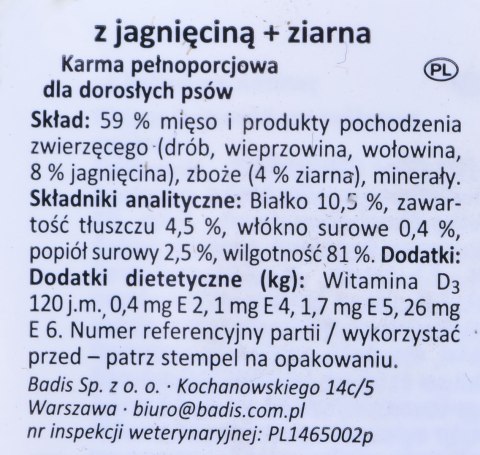 ANIMONDA Vom Feinsten Classic smak: jagnięcina z pełnym ziarnem 150g ANIMONDA Vom Feinsten Classic smak: jagnięcina z pełnym ziarnem 150g
