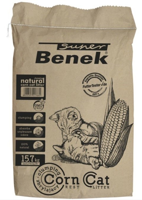 CERTECH Super Benek Corn Cat - żwirek kukurydziany zbrylający 25l CERTECH Super Benek Corn Cat - żwirek kukurydziany zbrylający 25l