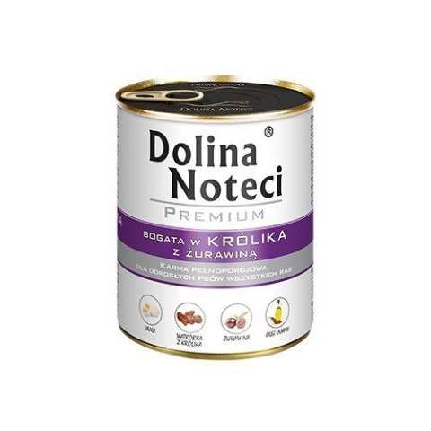 DOLINA NOTECI Premium bogata w królika z żurawiną - mokra karma dla psa - 800g