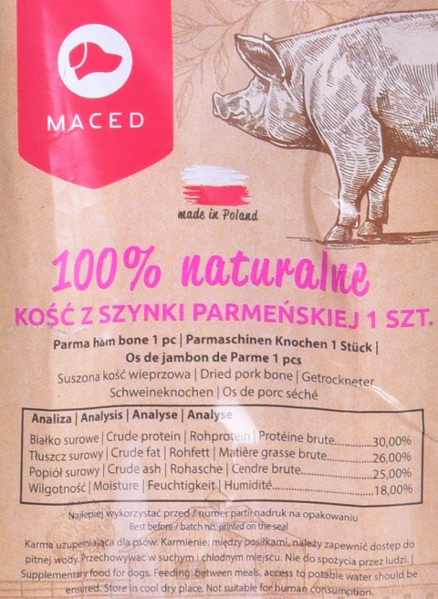 MACED Przysmak dla psa - kość z szynki parmeńskiej 1szt. MACED Przysmak dla psa - kość z szynki parmeńskiej 1szt.