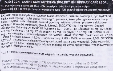 ROYAL CANIN Mini Urinary Care CCN - sucha karma dla psa - 3kg ROYAL CANIN Mini Urinary Care CCN - sucha karma dla psa - 3kg