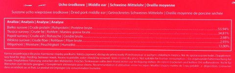 MACED Przysmak dla psa - ucho środkowe 100g