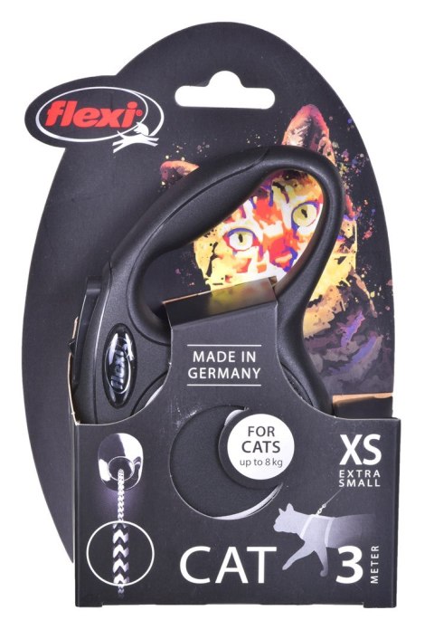 Smycz FLEXI automatyczna New Classic CAT linka XS 3 m czarna Smycz FLEXI automatyczna New Classic CAT linka XS 3 m czarna