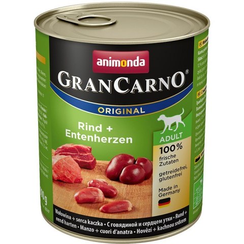ANIMONDA Grancarno Adult smak: wołowina i kacze serca 800g ANIMONDA Grancarno Adult smak: wołowina i kacze serca 800g