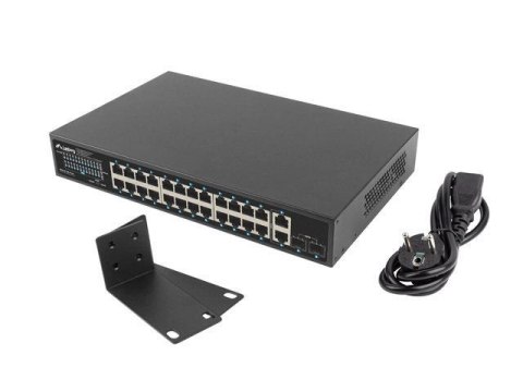 Switch niezarządzalny Lanberg 24x 1Gb PoE+/2x Gb 2x SFP Rack 19" Gigabit Ethernet 250W Switch niezarządzalny Lanberg 24x 1Gb PoE+/2x Gb 2x SFP Rack 19" Gigabit Ethernet 250W