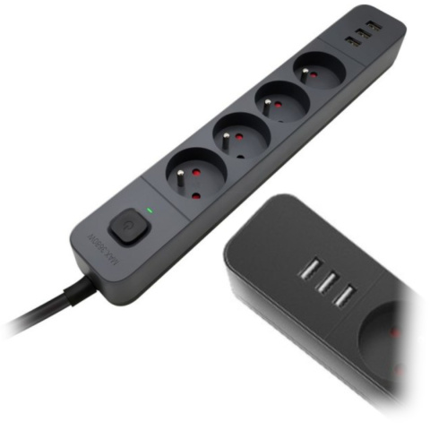 LISTWA DEFENDER SFS 135 4G+3xUSB 5.0m CZARNA LISTWA DEFENDER SFS 135 4G+3xUSB 5.0m CZARNA