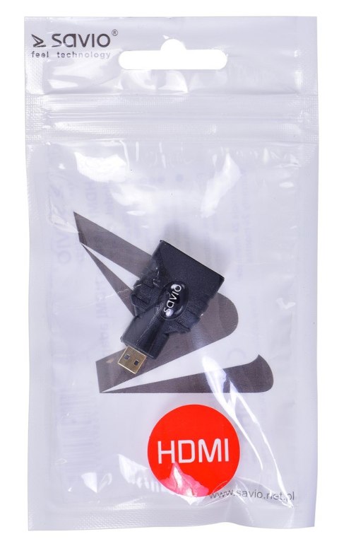 Adapter SAVIO CL-17 (HDMI M - Micro HDMI F; kolor czarny) Adapter SAVIO CL-17 (HDMI M - Micro HDMI F; kolor czarny)