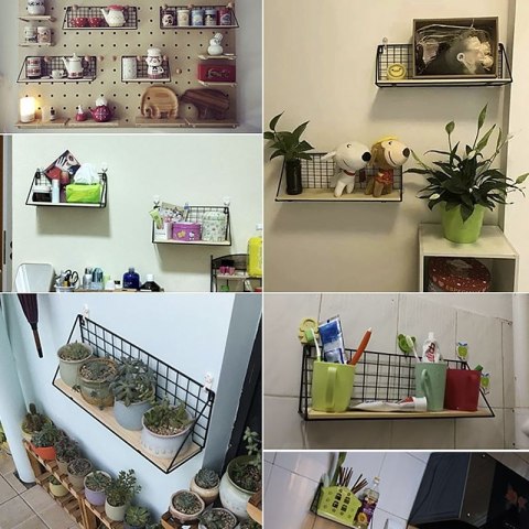 Półka ścienna metalowa styl LOFT 45 x13,5 cm- czarna