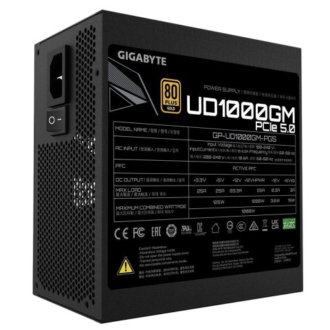 Zasilacz Gigabyte GP-UD1000GM PG5 rev 2.0 1000W 80+ Zasilacz Gigabyte GP-UD1000GM PG5 rev 2.0 1000W 80+