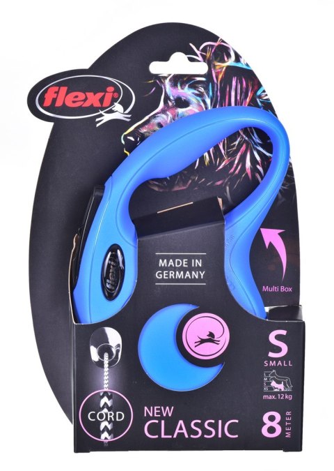 Smycz FLEXI automatyczna New Classic linka S 8 m niebieska Smycz FLEXI automatyczna New Classic linka S 8 m niebieska