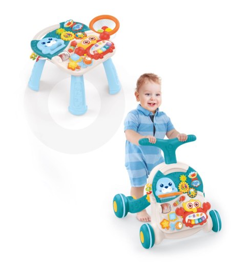 Pchacz edukacyjny 2w1 stolik edukacyjny dla dzieci +12m Pchacz edukacyjny 2w1 stolik edukacyjny dla dzieci +12m