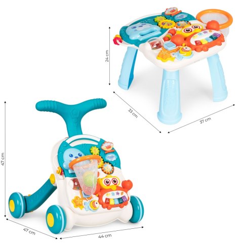 Pchacz edukacyjny 2w1 stolik edukacyjny dla dzieci +12m Pchacz edukacyjny 2w1 stolik edukacyjny dla dzieci +12m