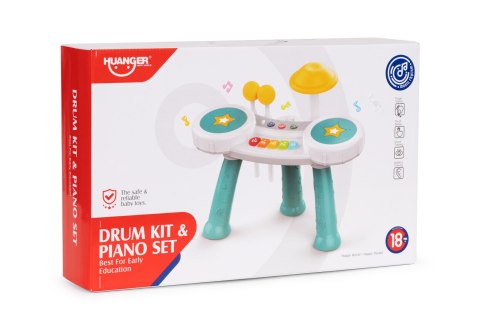 PERKUSJA PIANINO DLA DZIECI ORGANKI ZABAWKA 2W1
