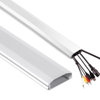 Zestaw 20szt x maskująca do kabli Maclean MC-693 W 60x20x750mm Aluminium łatwe otwieranie i zamykanie