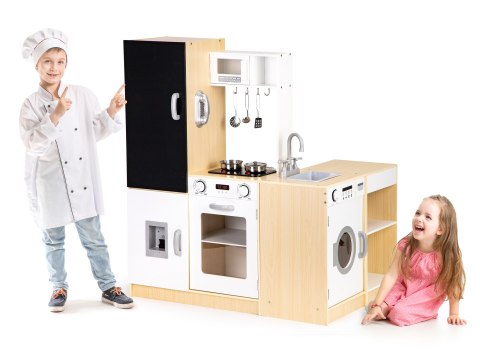Drewniana kuchnia dla dzieci xxl tablica + led ECOTOYS Drewniana kuchnia dla dzieci xxl tablica + led ECOTOYS