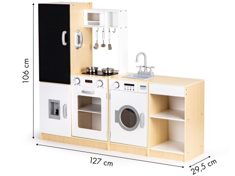 Drewniana kuchnia dla dzieci xxl tablica + led ECOTOYS Drewniana kuchnia dla dzieci xxl tablica + led ECOTOYS
