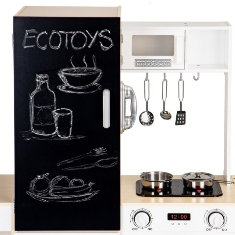 Drewniana kuchnia dla dzieci xxl tablica + led ECOTOYS Drewniana kuchnia dla dzieci xxl tablica + led ECOTOYS