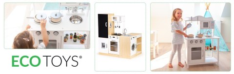 Drewniana kuchnia dla dzieci xxl tablica + led ECOTOYS Drewniana kuchnia dla dzieci xxl tablica + led ECOTOYS