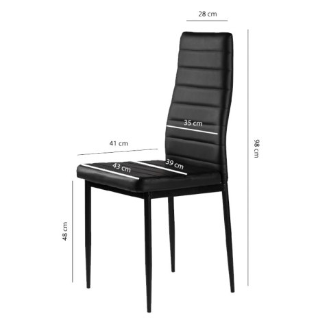 KRZESŁO KRZESŁA ZESTAW KRZESEŁ DO SALONU SKÓRA 4X MODERNHOME