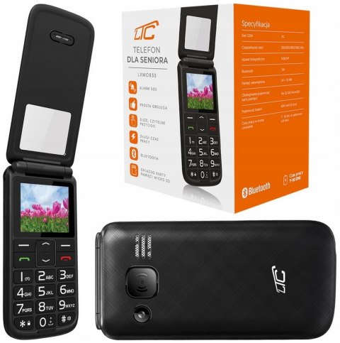 LTC Telefon dla seniora MOB30 z klapką, czarny LXMOB30 LTC Telefon dla seniora MOB30 z klapką, czarny LXMOB30