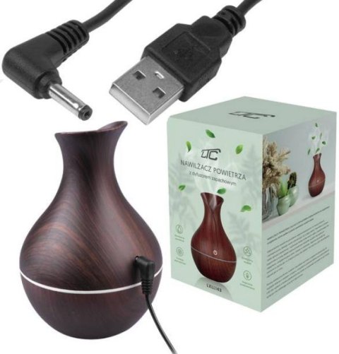 Nawilżacz powietrza LTC, podświetlany w 4 kolorach, 130 ml, ciemne drewno LXLL143 Nawilżacz powietrza LTC, podświetlany w 4 kolorach, 130 ml, ciemne drewno LXLL143
