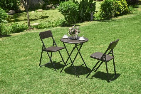 Stolik kawowy składany stół ogrodowy rattan 60cm Stolik kawowy składany stół ogrodowy rattan 60cm