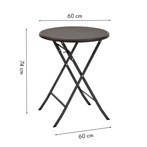 Stolik kawowy składany stół ogrodowy rattan 60cm Stolik kawowy składany stół ogrodowy rattan 60cm
