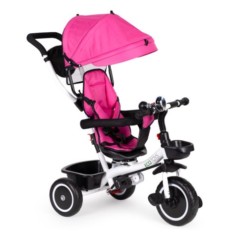 Rower trójkołowy wózek obracane siedzisko Pink Ecotoys Rower trójkołowy wózek obracane siedzisko Pink Ecotoys