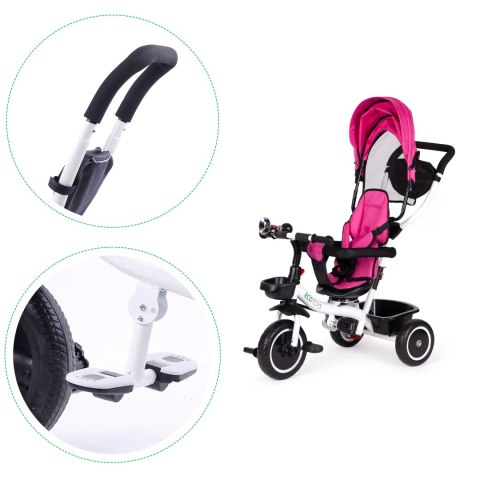 Rower trójkołowy wózek obracane siedzisko Pink Ecotoys Rower trójkołowy wózek obracane siedzisko Pink Ecotoys