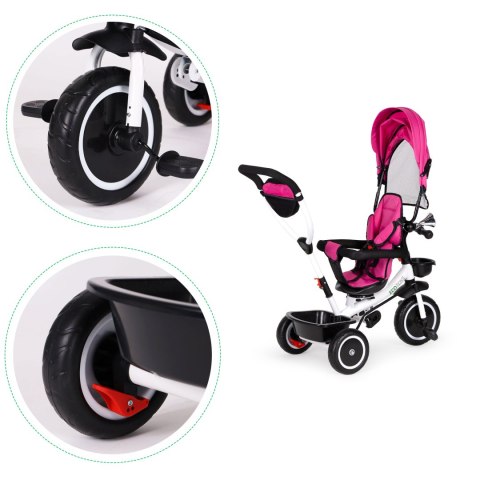 Rower trójkołowy wózek obracane siedzisko Pink Ecotoys Rower trójkołowy wózek obracane siedzisko Pink Ecotoys