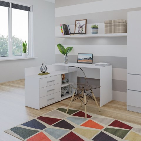 Biurko narożne + komoda DANY 120x50xH76 biały