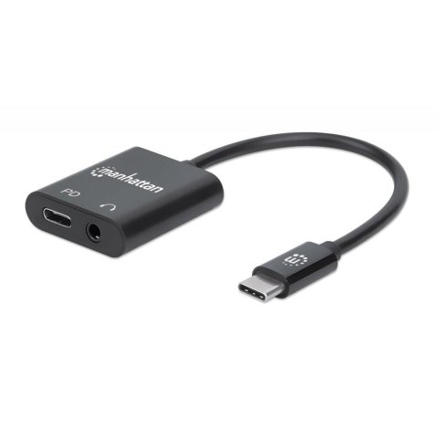 Kabel adapter Manhattan Słuchawkowy USB-C / Jack 3.5mm z USB-C PD Kabel adapter Manhattan Słuchawkowy USB-C / Jack 3.5mm z USB-C PD