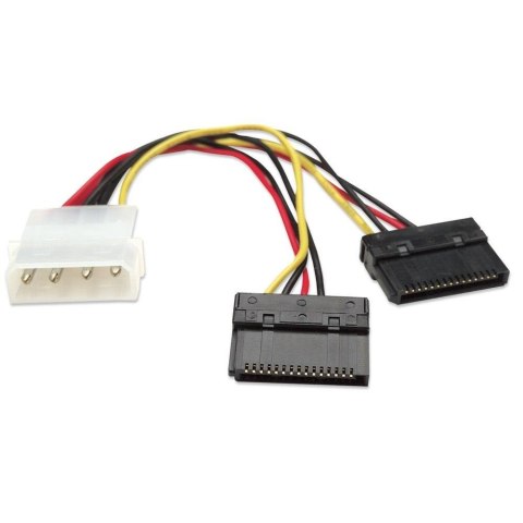 Kabel adapter zasilania Manhattan Molex 4Pin / 2x SATA 0,15m Kabel adapter zasilania Manhattan Molex 4Pin / 2x SATA 0,15m