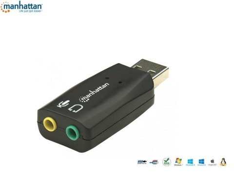 Karta dźwiękowa zewnętrzna Manhattan 3D Virtual 5.1 / USB 2.0 Karta dźwiękowa zewnętrzna Manhattan 3D Virtual 5.1 / USB 2.0