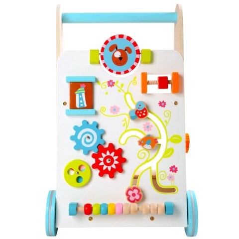 Drewniany chodzik pchacz wózek edukacyjny ECOTOYS Drewniany chodzik pchacz wózek edukacyjny ECOTOYS