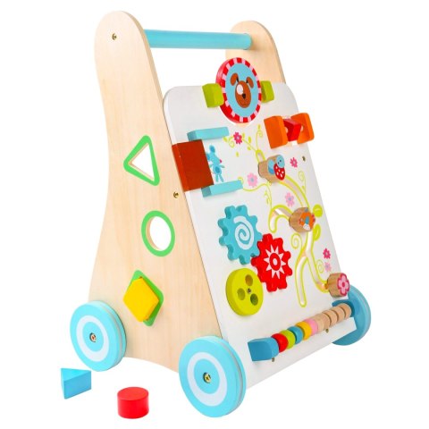 Drewniany chodzik pchacz wózek edukacyjny ECOTOYS Drewniany chodzik pchacz wózek edukacyjny ECOTOYS