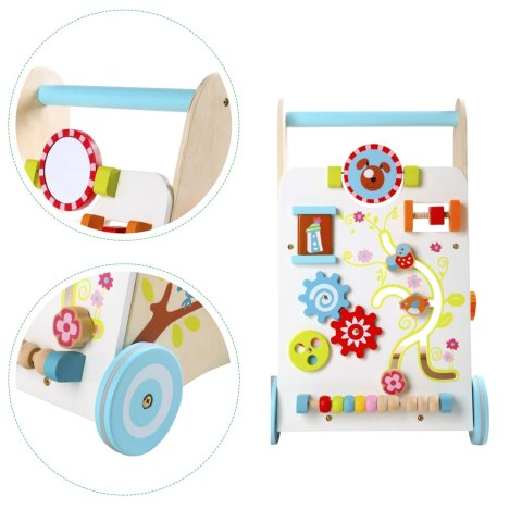 Drewniany chodzik pchacz wózek edukacyjny ECOTOYS Drewniany chodzik pchacz wózek edukacyjny ECOTOYS
