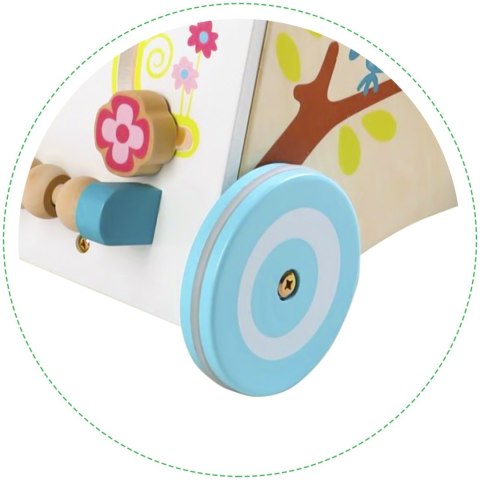 Drewniany chodzik pchacz wózek edukacyjny ECOTOYS Drewniany chodzik pchacz wózek edukacyjny ECOTOYS